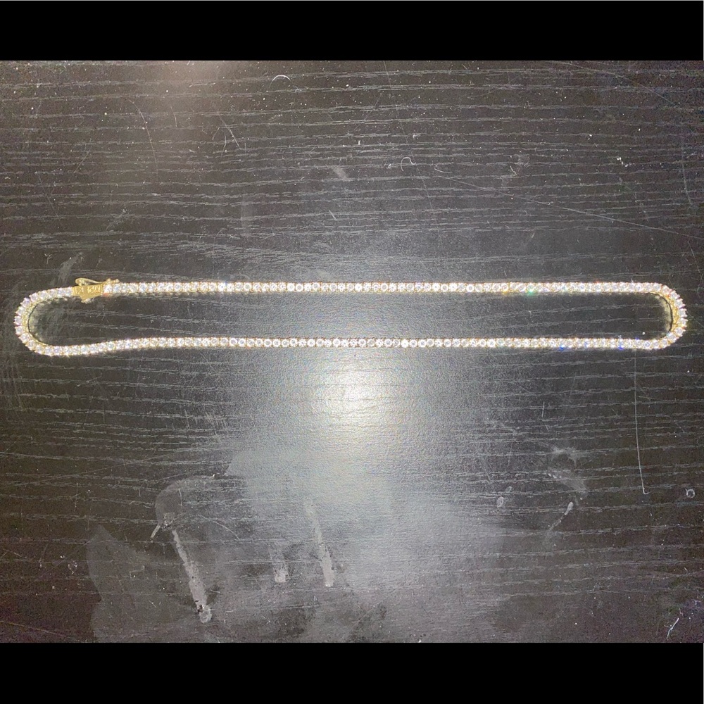 20” 3mm Diamond Gold Tennis Chain